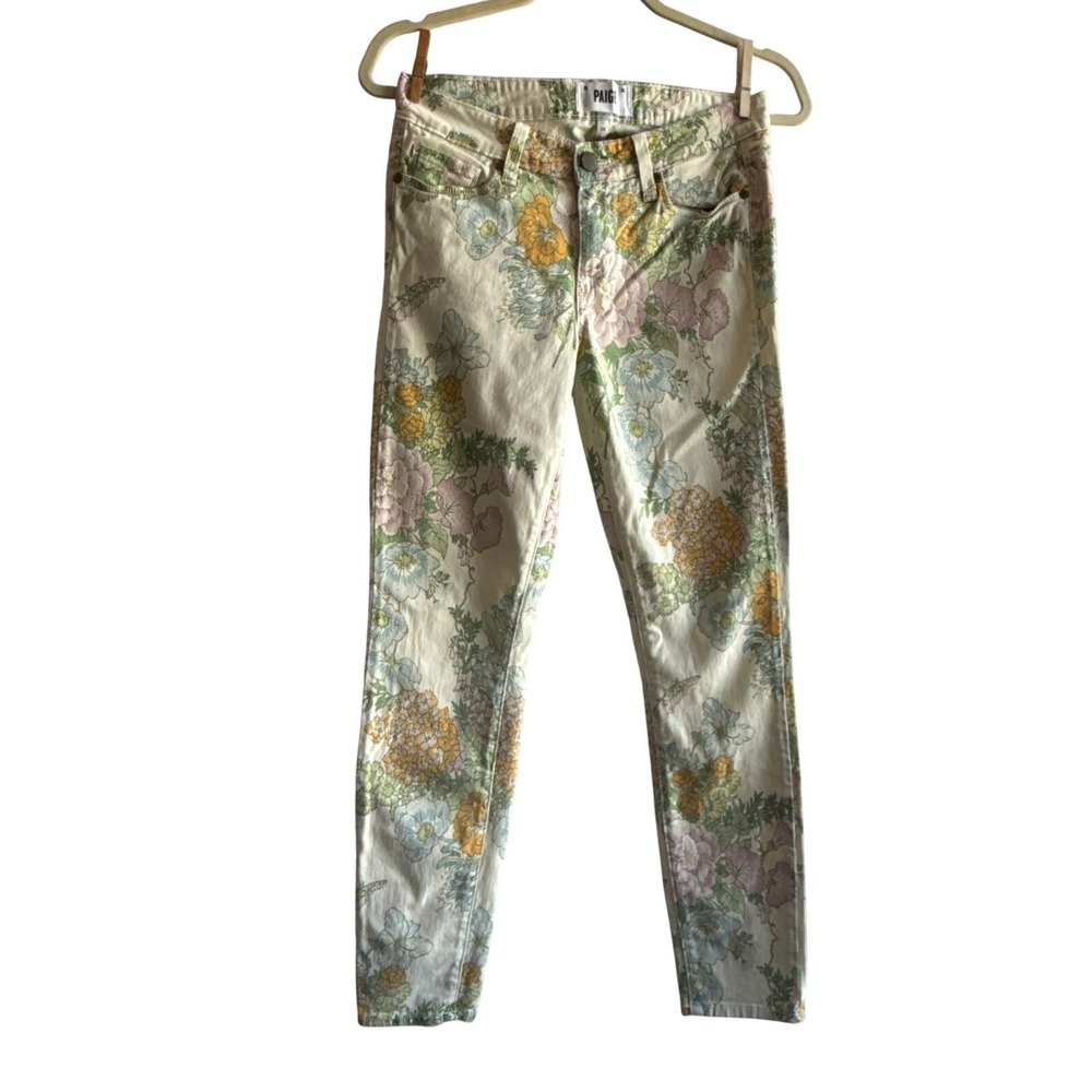 PAIGE Denim Vintage Floral Verdugo Skinny Jeans Women's 28 - Picture 3 of 5